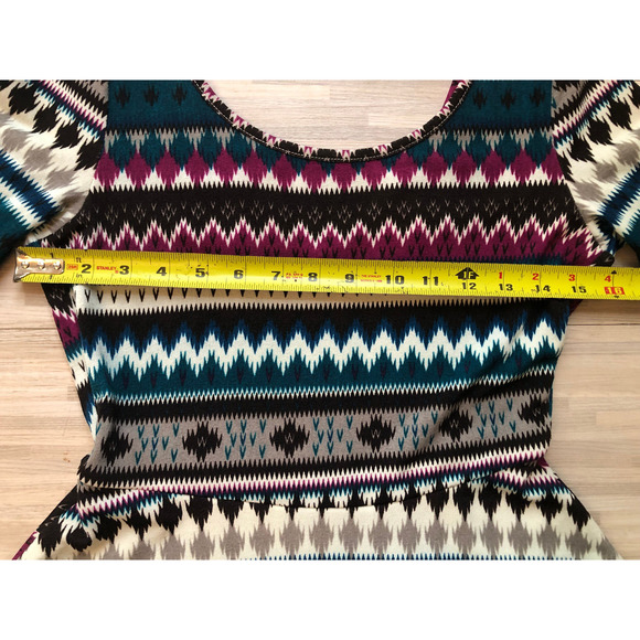 Pink Owl, Cinched Waist Dress, Tribal Aztec, Women's Size Small - Picture 3 of 6